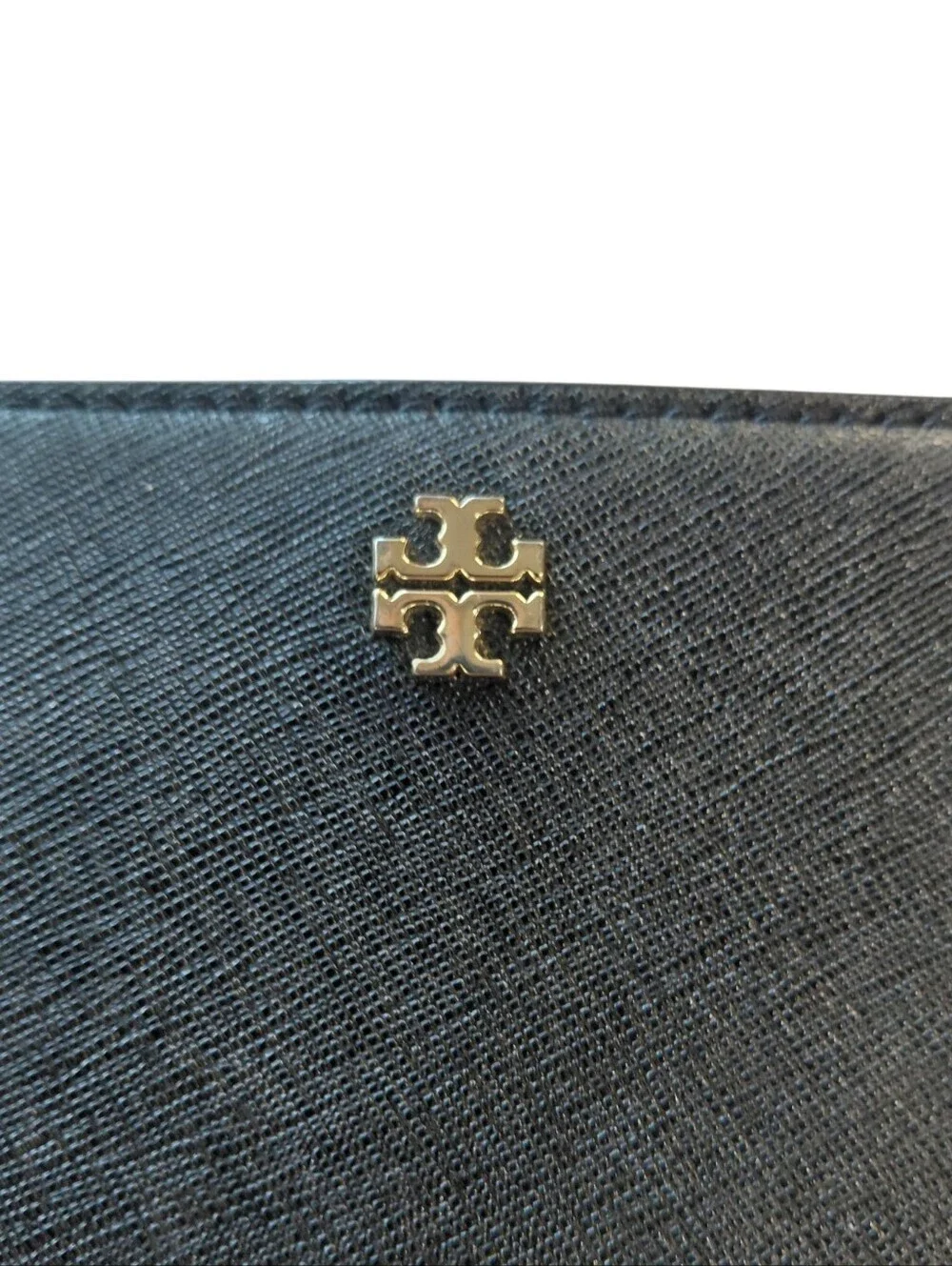 Tory Burch Bkack Saffiano Leather Wristlet Clutch